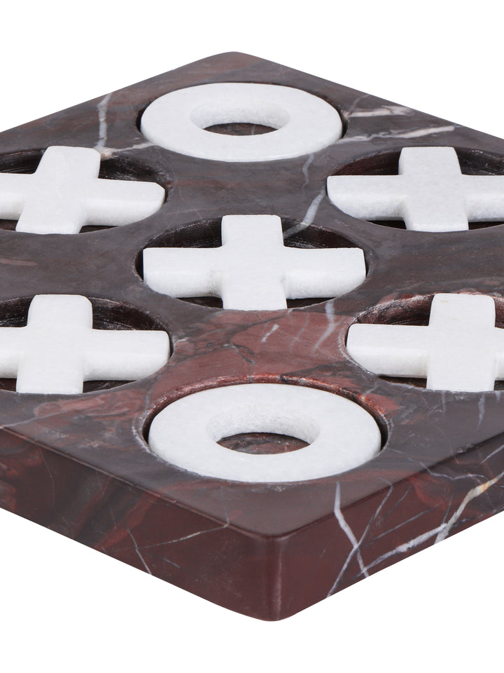 Cassia Red Jasper Marble Noughts & Crosses Game