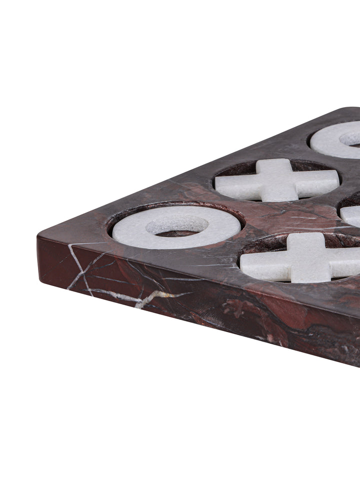 Cassia Red Jasper Marble Noughts & Crosses Game