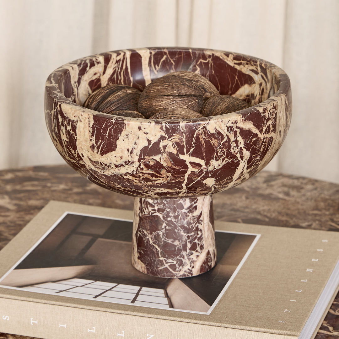 Bellaro Cherry Gold Marble Footed Bowl