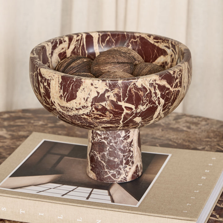 Bellaro Cherry Gold Marble Footed Bowl