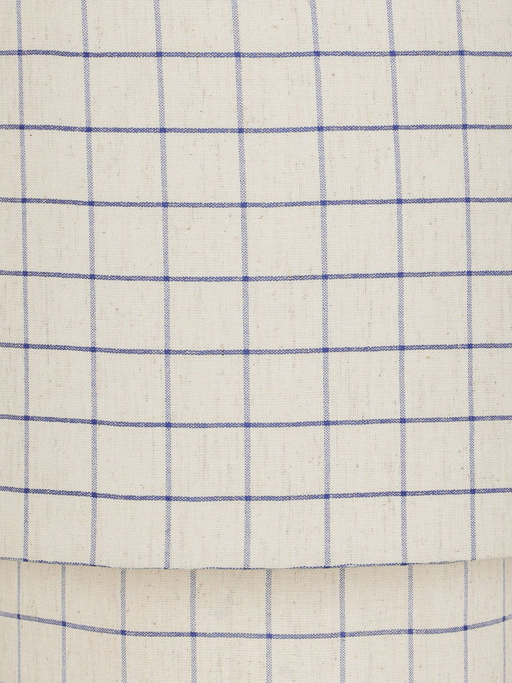 Marlow Blue Check Linen Small Table Lamp