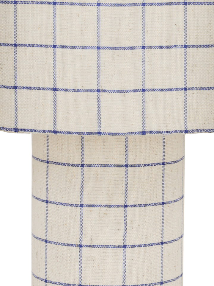 Marlow Blue Check Linen Table Lamp