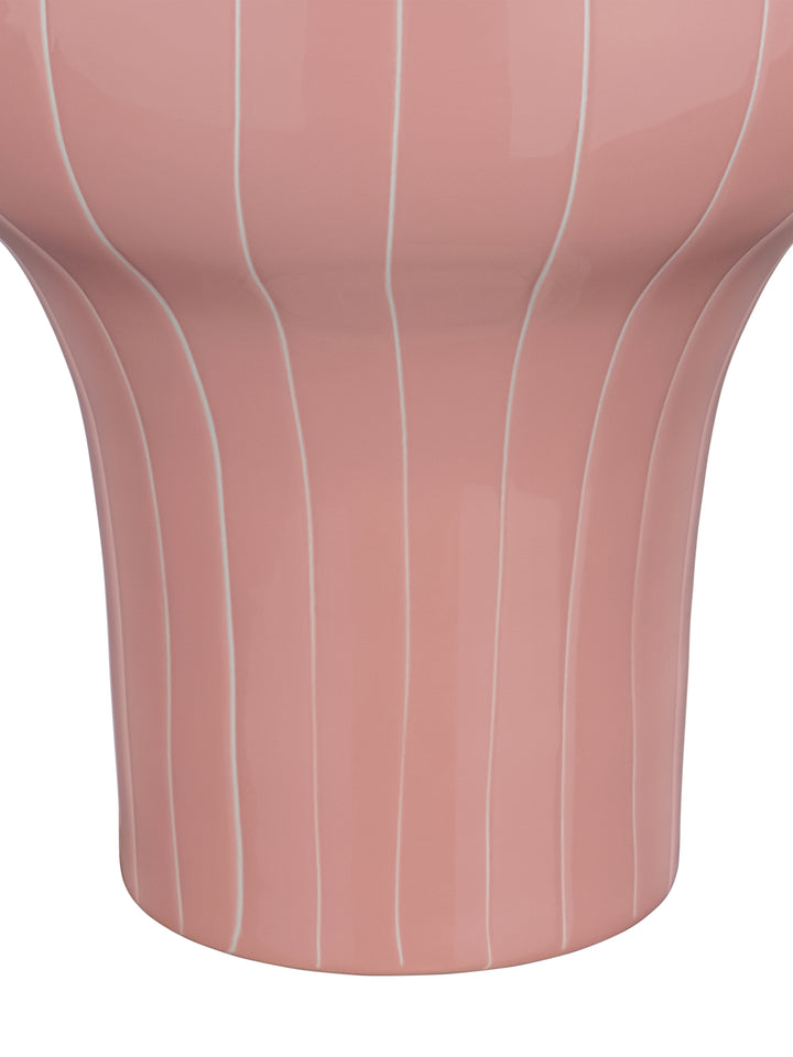 Alvera Pastel Pink Stripe Enamel Vase