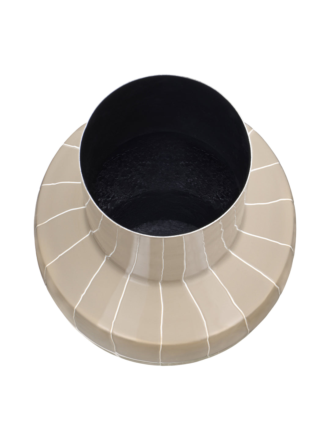 Alvera Beige Stripe Enamel Vase