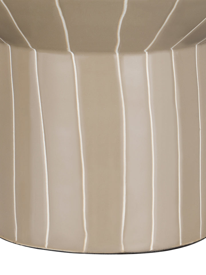 Alvera Beige Stripe Enamel Vase