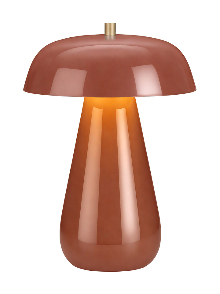 Orvelle Gloss Dome Table Lamp - Burgundy