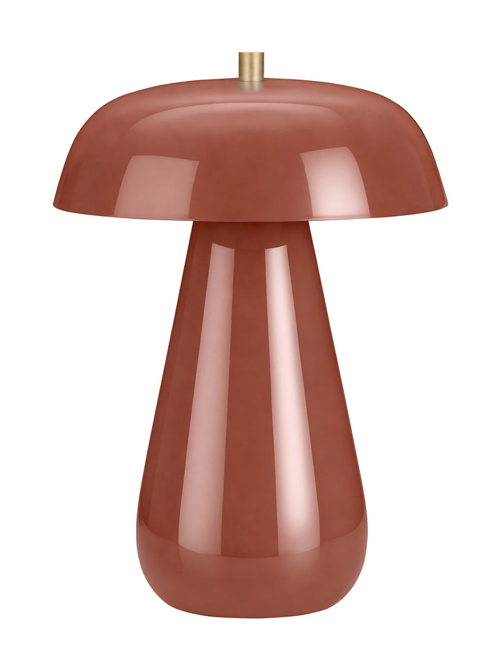 Orvelle Gloss Dome Table Lamp - Burgundy