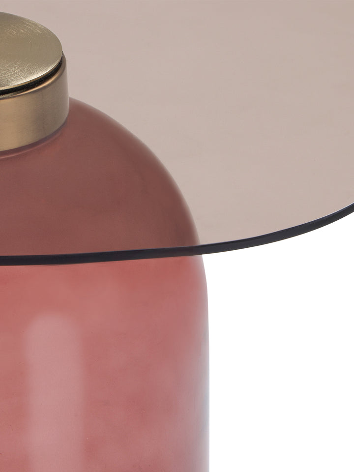 Velune Smoked & Amber Glass Side Table
