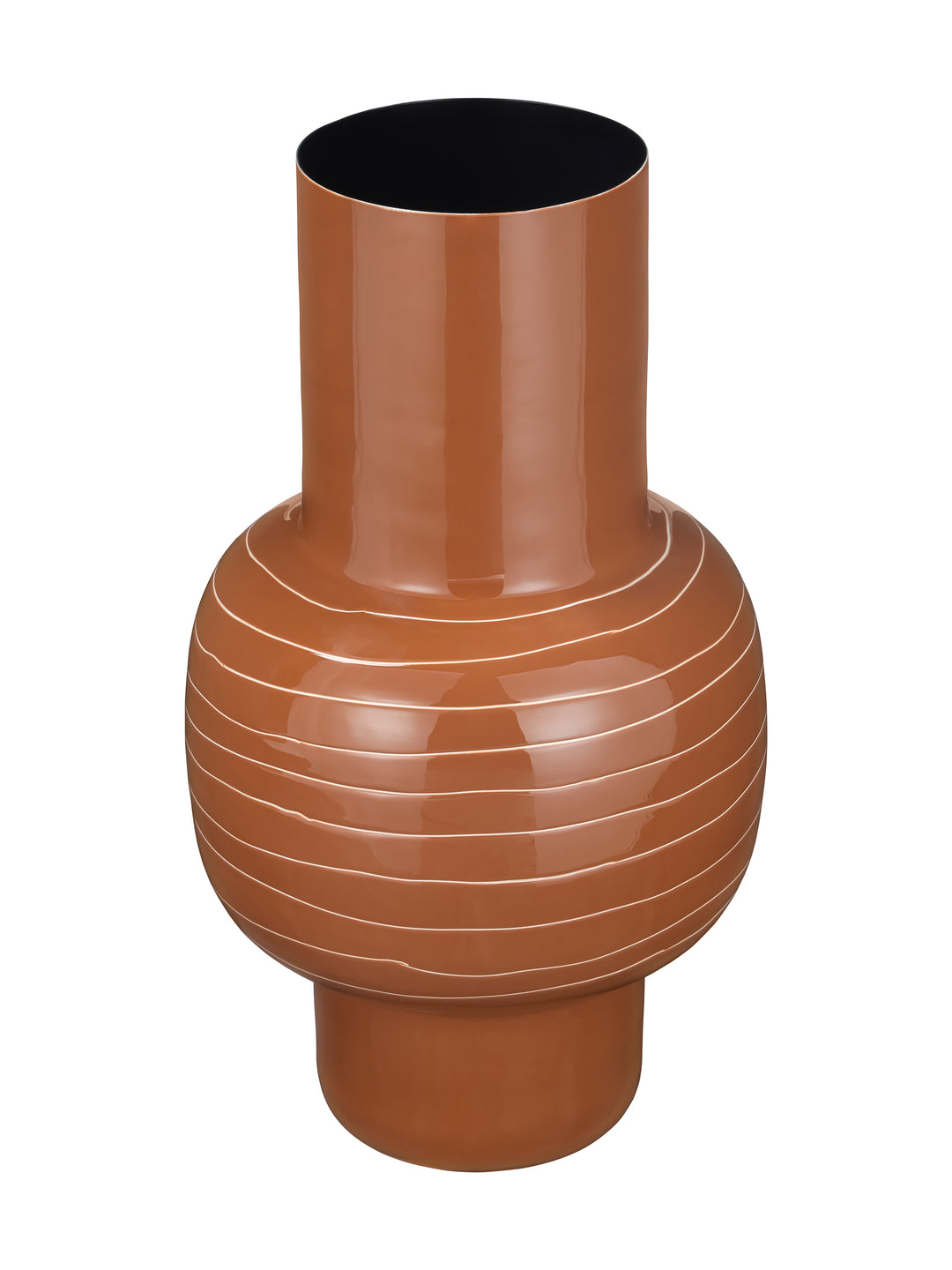 Alvera Terracotta Wide Enamel Stripe Vase