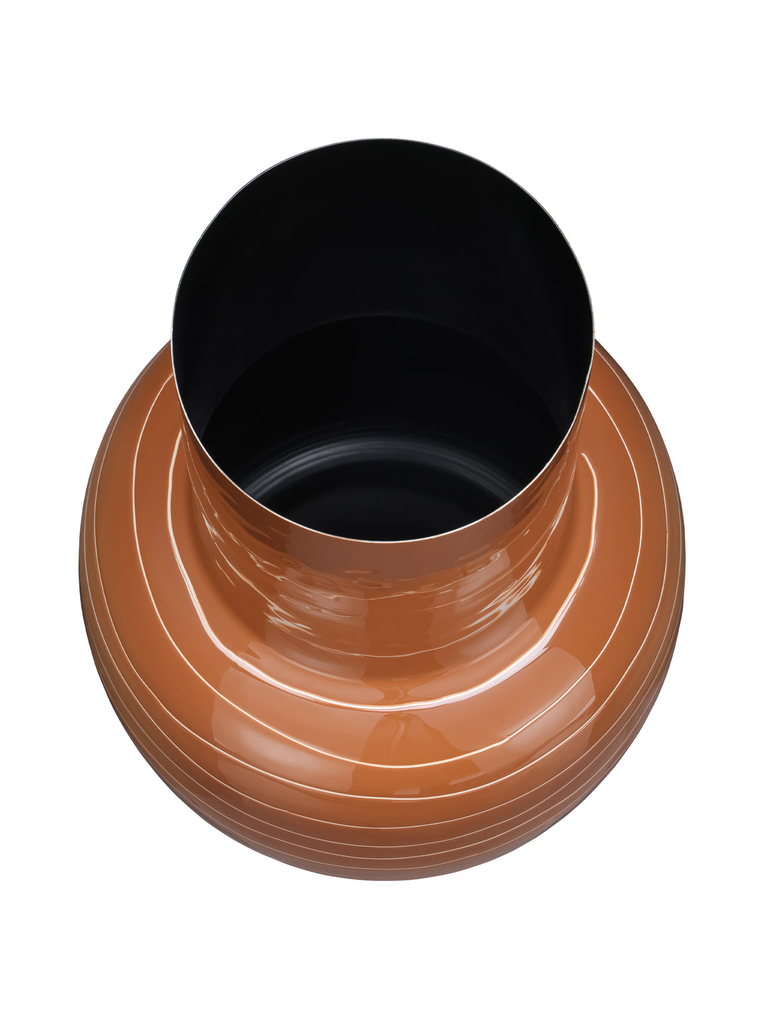 Alvera Terracotta Wide Enamel Stripe Vase