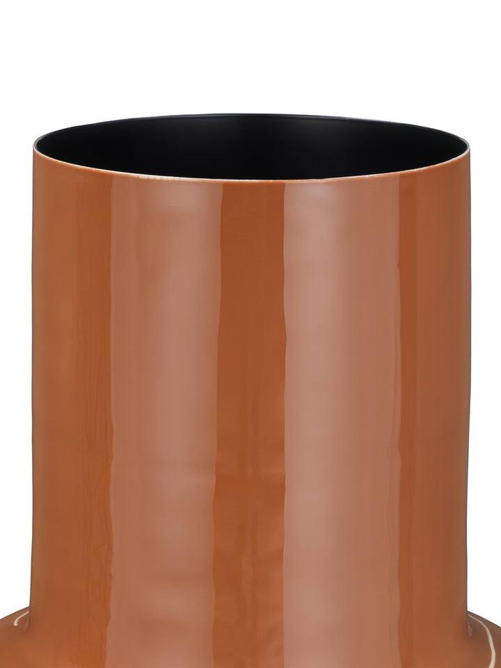 Alvera Terracotta Wide Enamel Stripe Vase