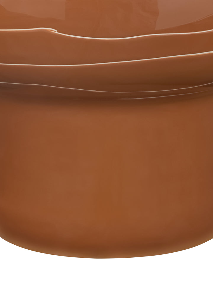 Alvera Terracotta Wide Enamel Stripe Vase