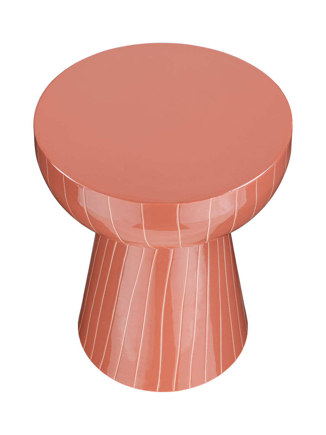Alvera Coral Stripe Enamel Side Table