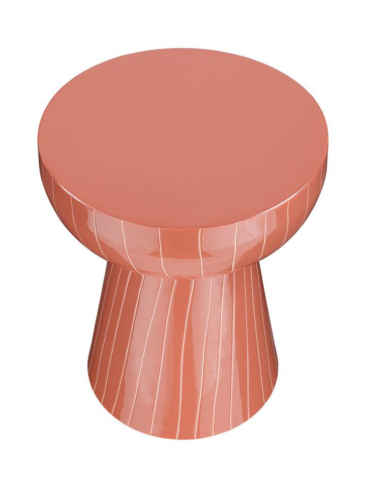 Alvera Coral Stripe Enamel Side Table