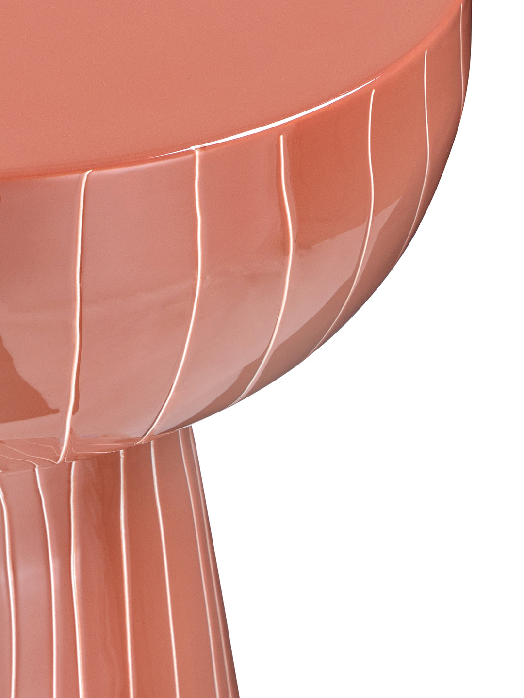 Alvera Coral Stripe Enamel Side Table