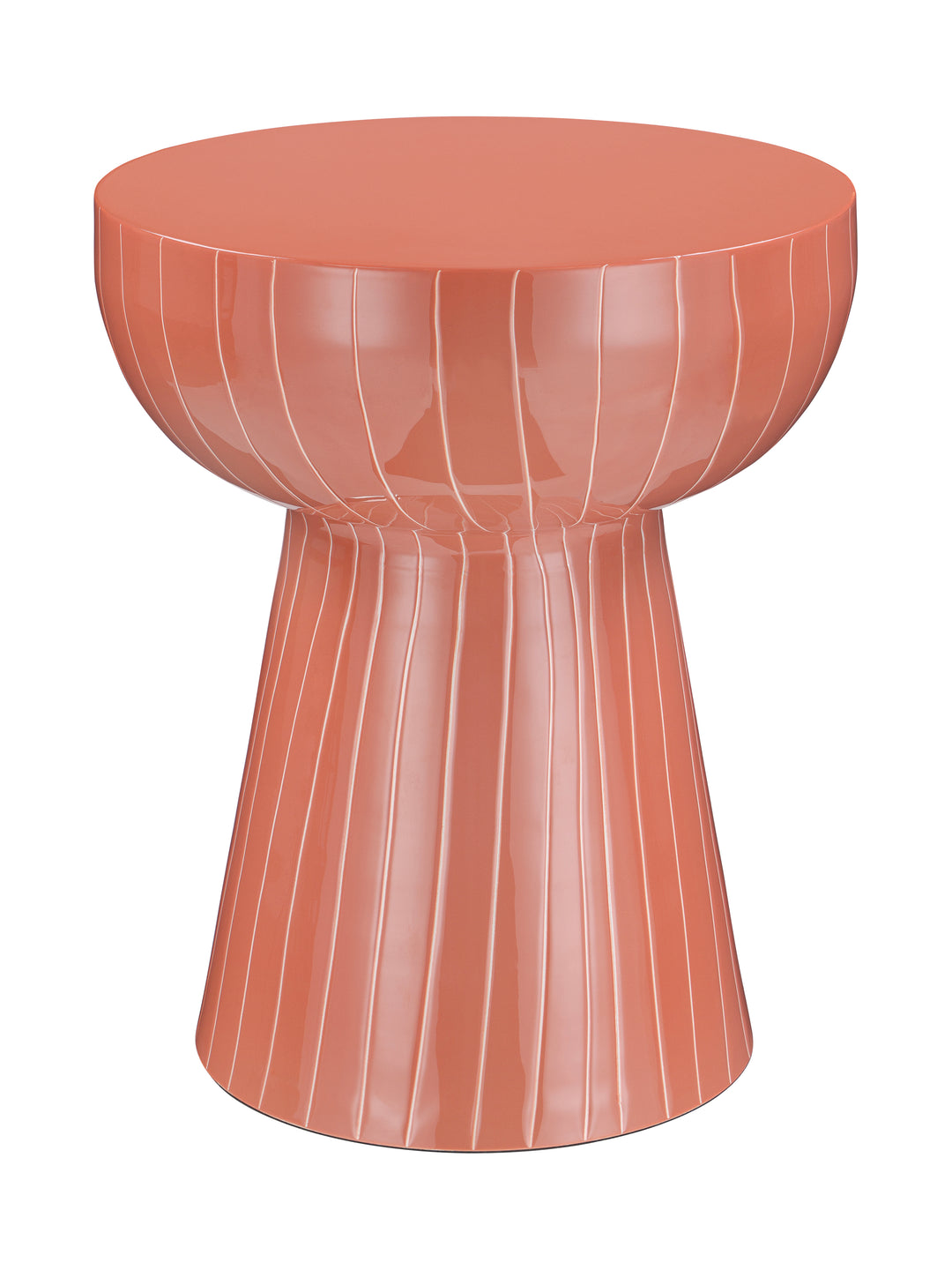 Alvera Coral Stripe Enamel Side Table