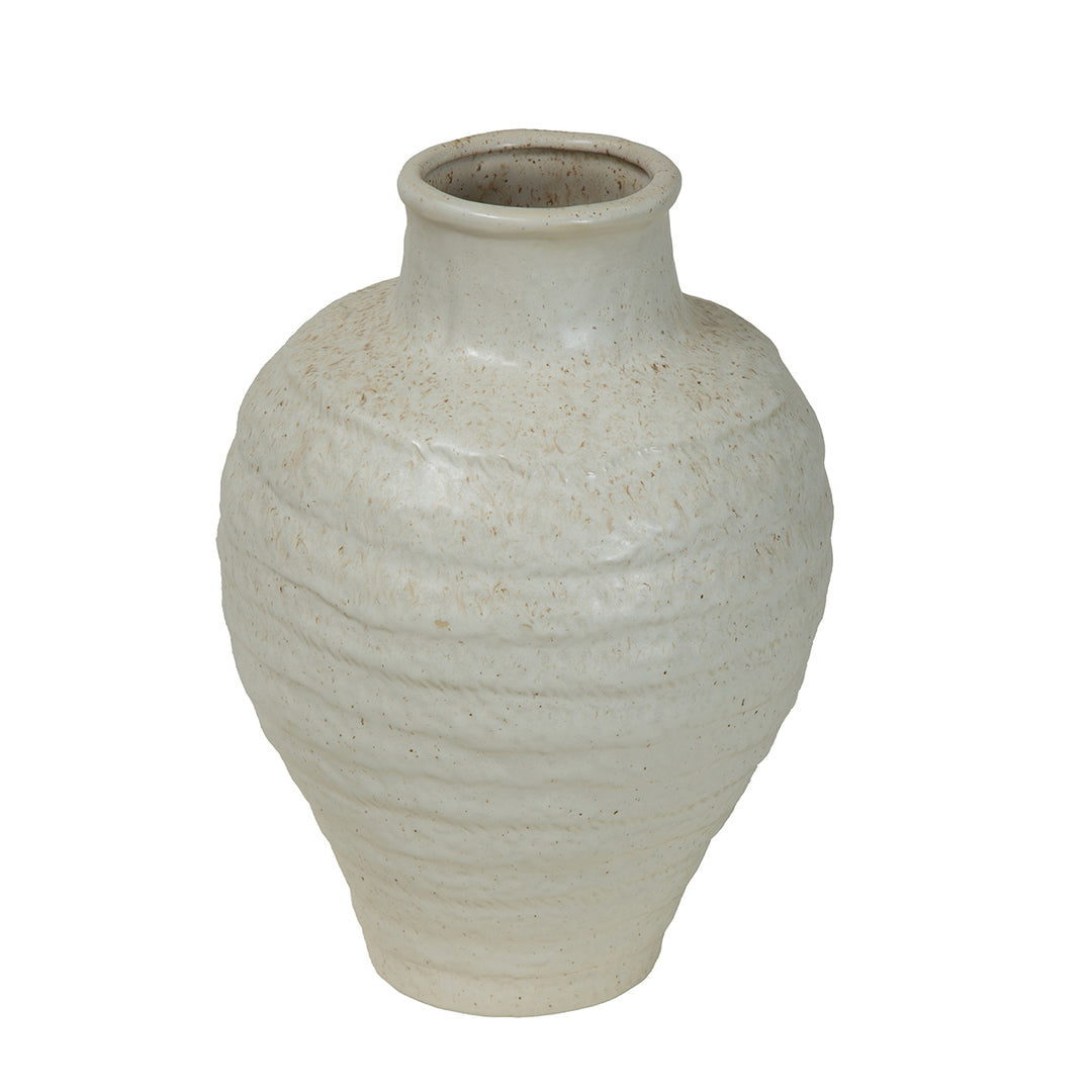 Alba Speckled Glaze Ceramic Vase 33cm - Ivory