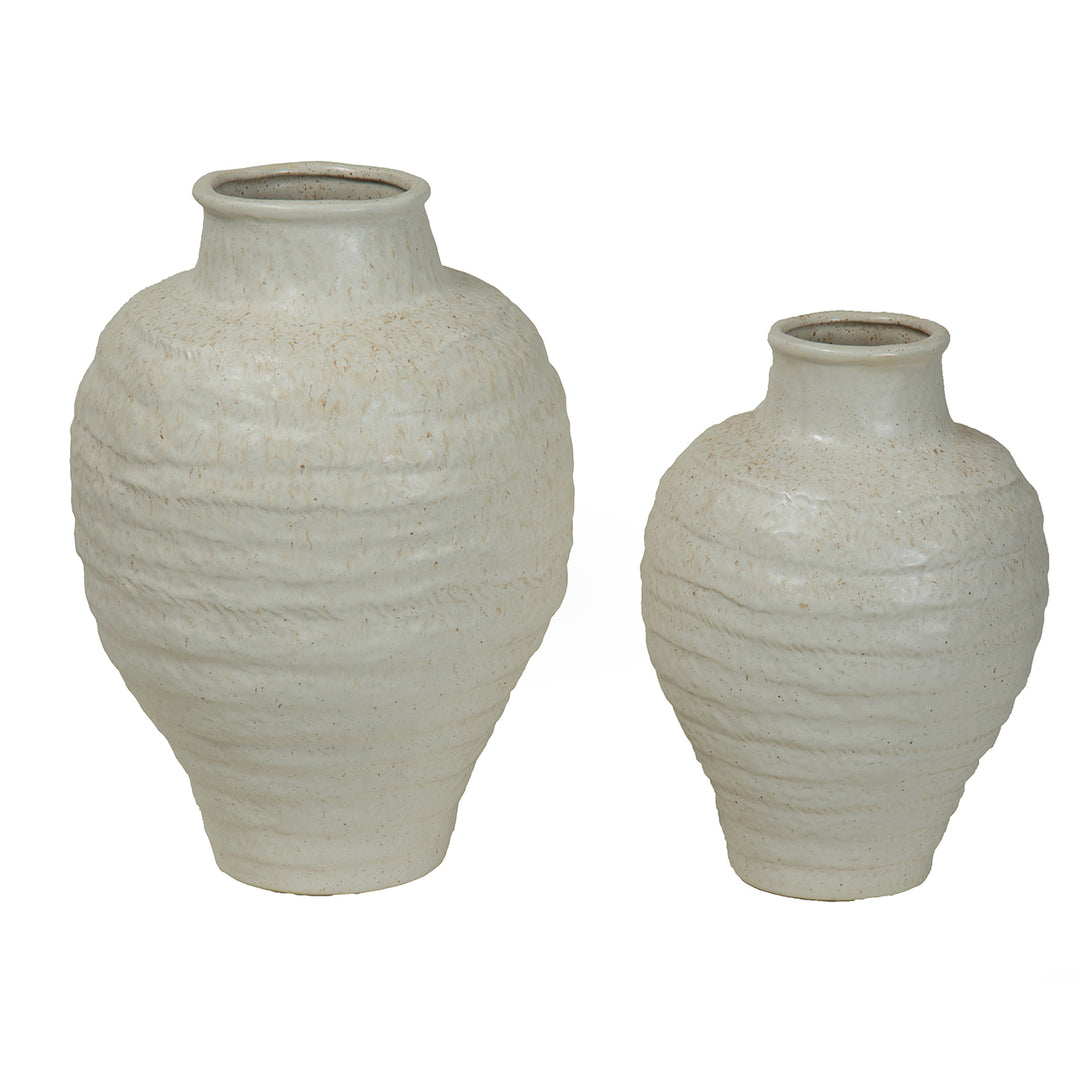 Alba Speckled Glaze Ceramic Vase 33cm - Ivory