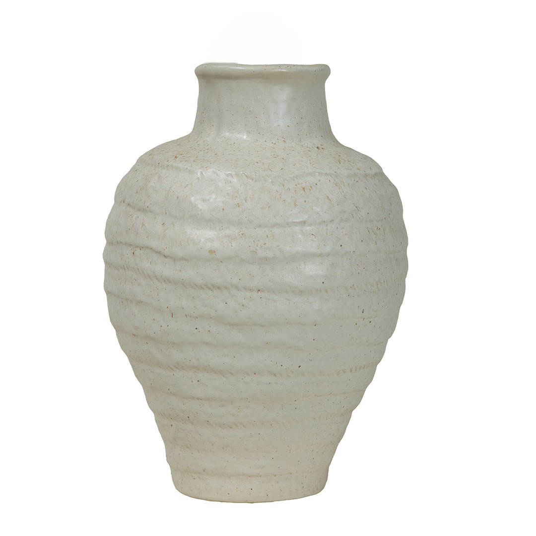 Alba Speckled Glaze Ceramic Vase 33cm - Ivory