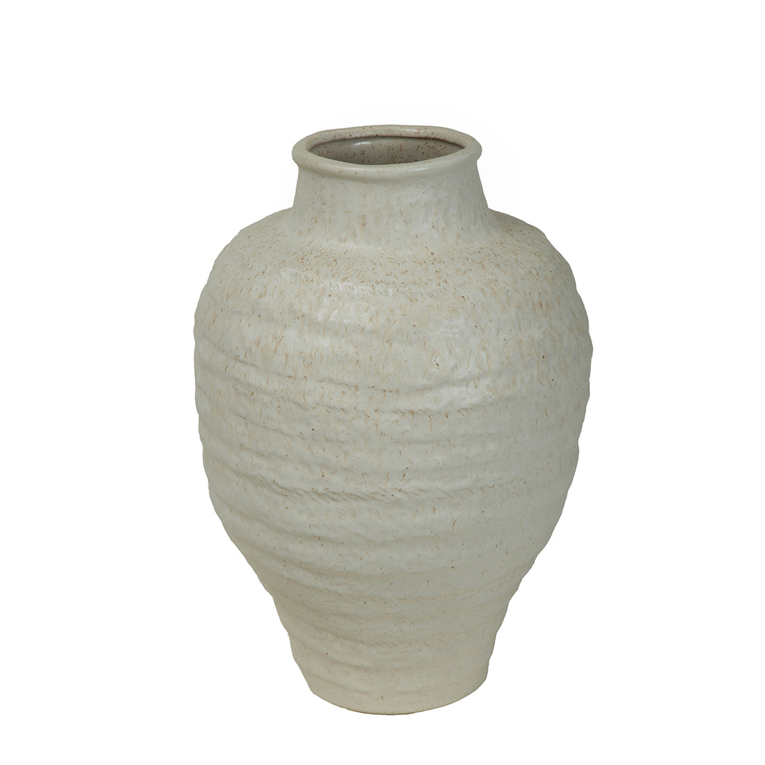 Alba Speckled Glaze Ceramic Vase 41.5cm - Ivory