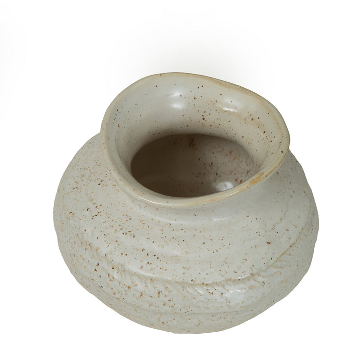 Alba Speckled Glaze Ceramic Vase 16cm - Ivory