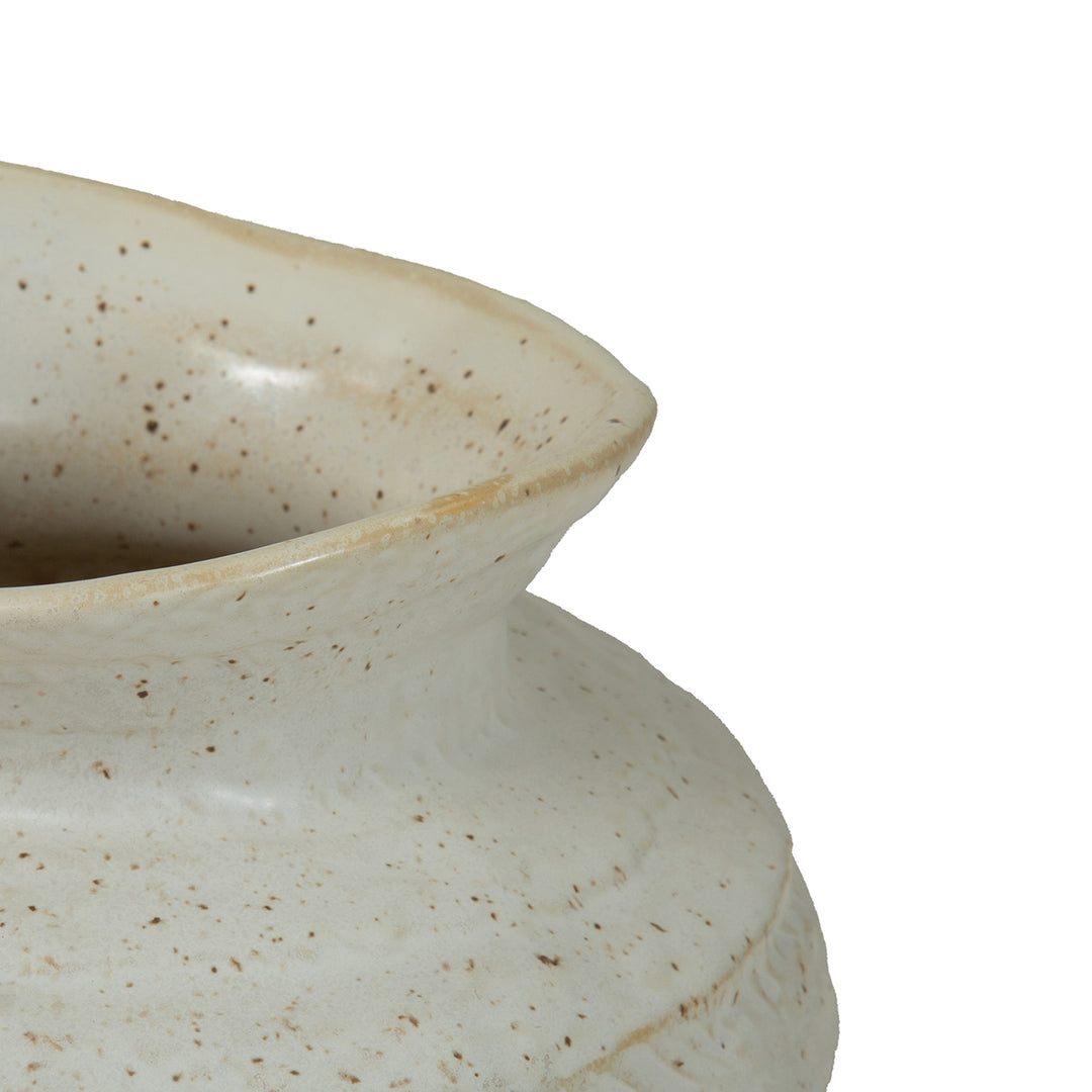 Alba Speckled Glaze Ceramic Vase 16cm - Ivory