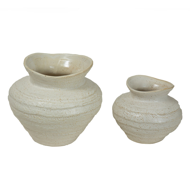 Alba Speckled Glaze Ceramic Vase 16cm - Ivory