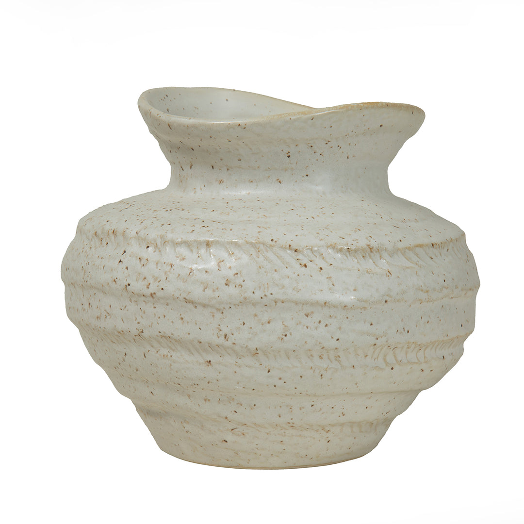 Alba Speckled Glaze Ceramic Vase 16cm - Ivory