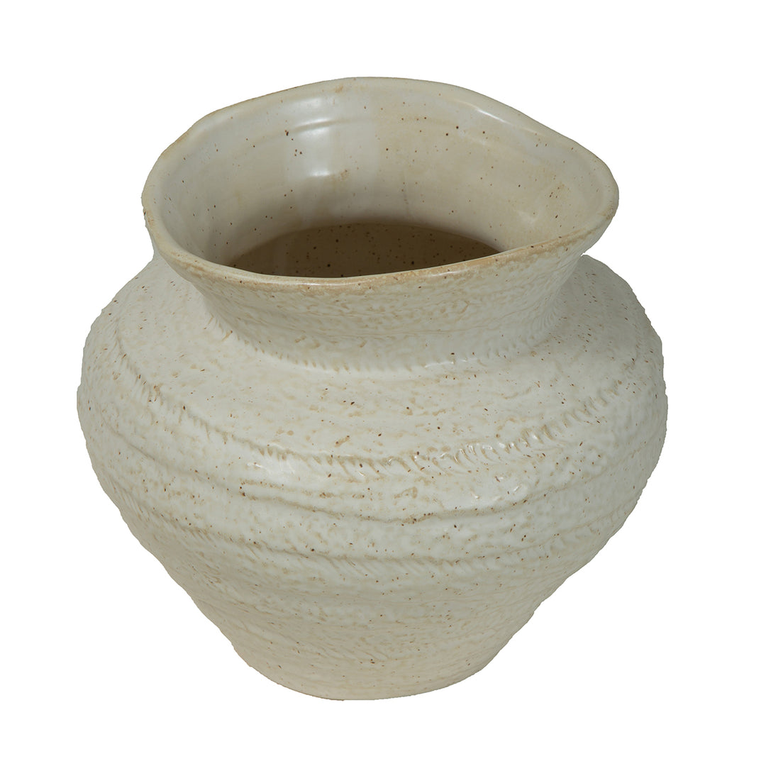 Alba Speckled Glaze Ceramic Vase 22cm - Ivory