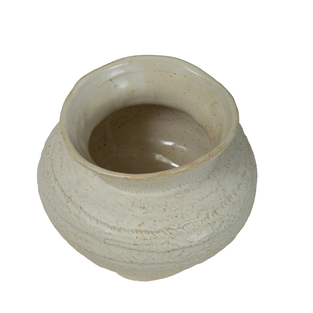Alba Speckled Glaze Ceramic Vase 22cm - Ivory