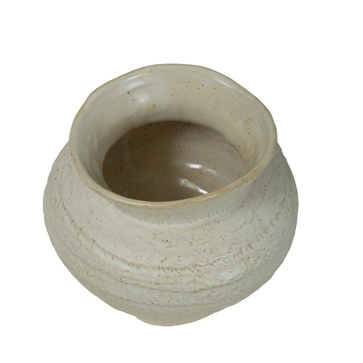 Alba Speckled Glaze Ceramic Vase 22cm - Ivory