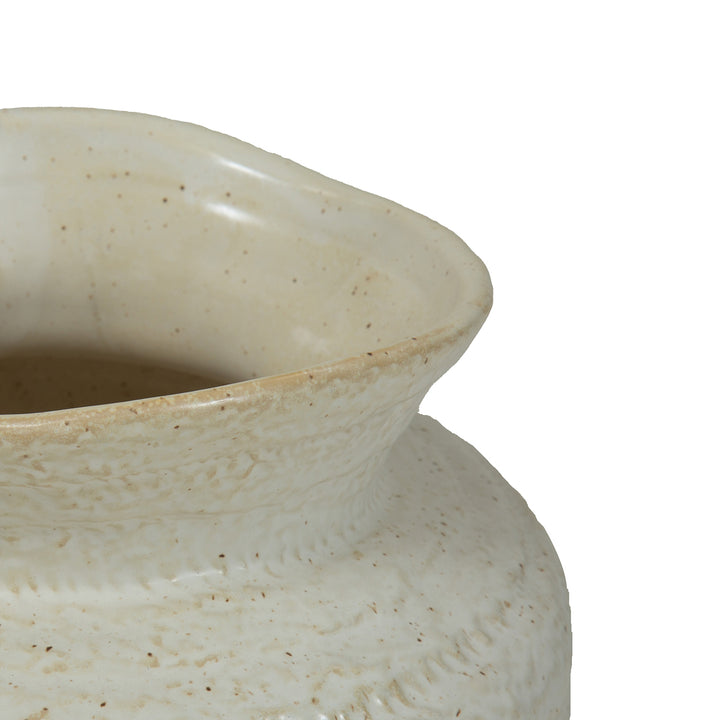 Alba Speckled Glaze Ceramic Vase 22cm - Ivory