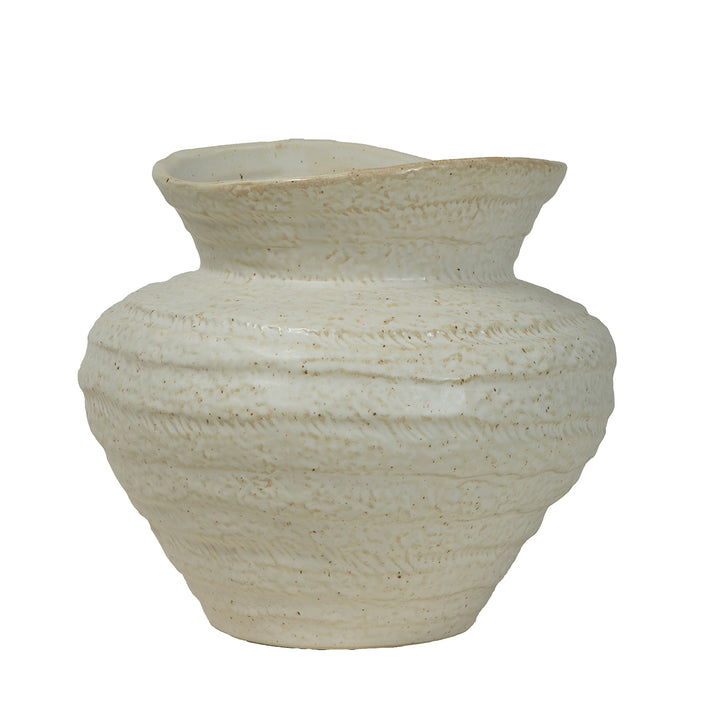 Alba Speckled Glaze Ceramic Vase 22cm - Ivory
