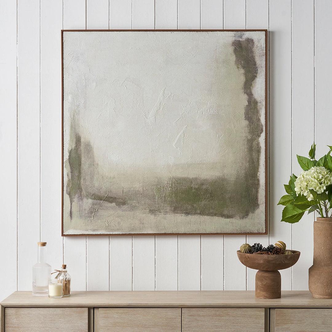 Abstract Square Hessian Canvas - Green