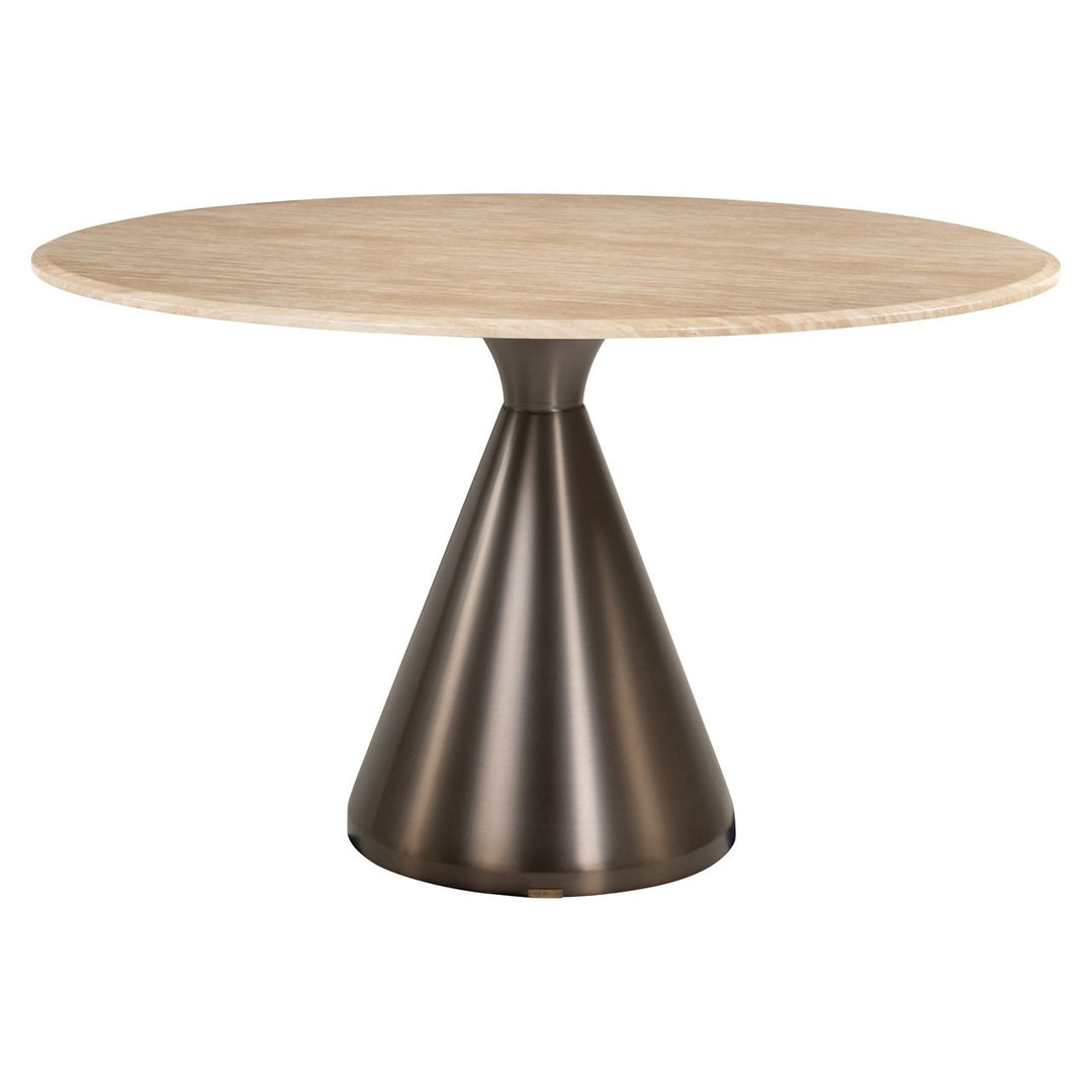 Montgommery Faux Marble Round Dining Table 130cm - Beige Richmond 1