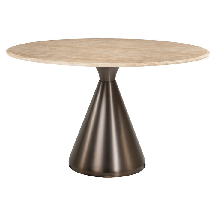 Montgommery Faux Marble Round Dining Table 130cm - Beige Richmond 1