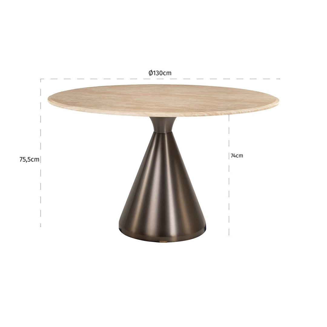 Montgommery Faux Marble Round Dining Table 130cm - Beige Richmond 3