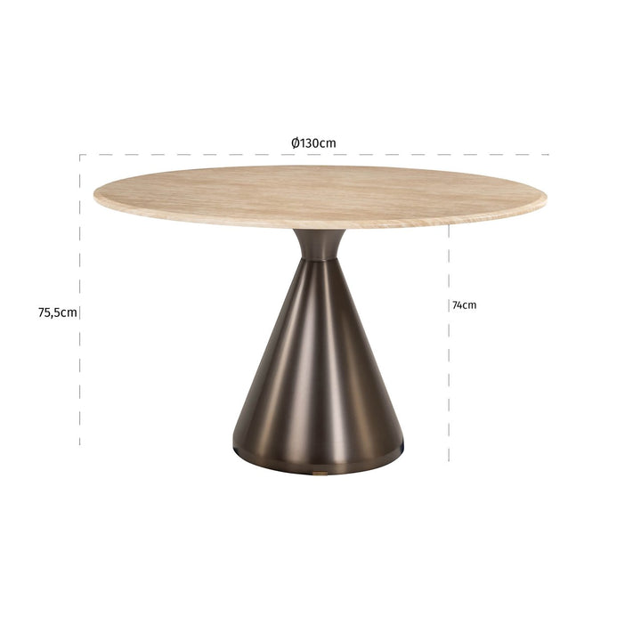 Montgommery Faux Marble Round Dining Table 130cm - Beige Richmond 3