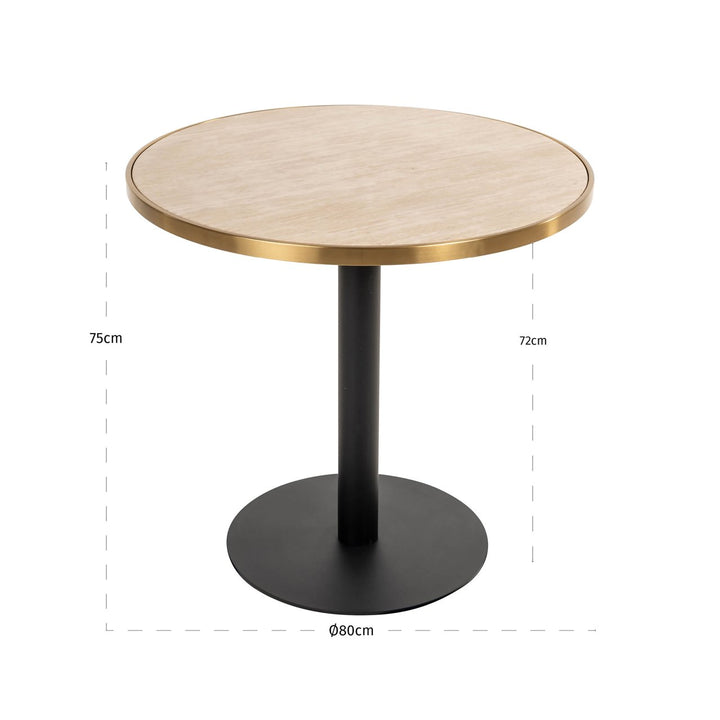 Brazza Faux Marble Bistro Table 80cm - Beige Richmond 4