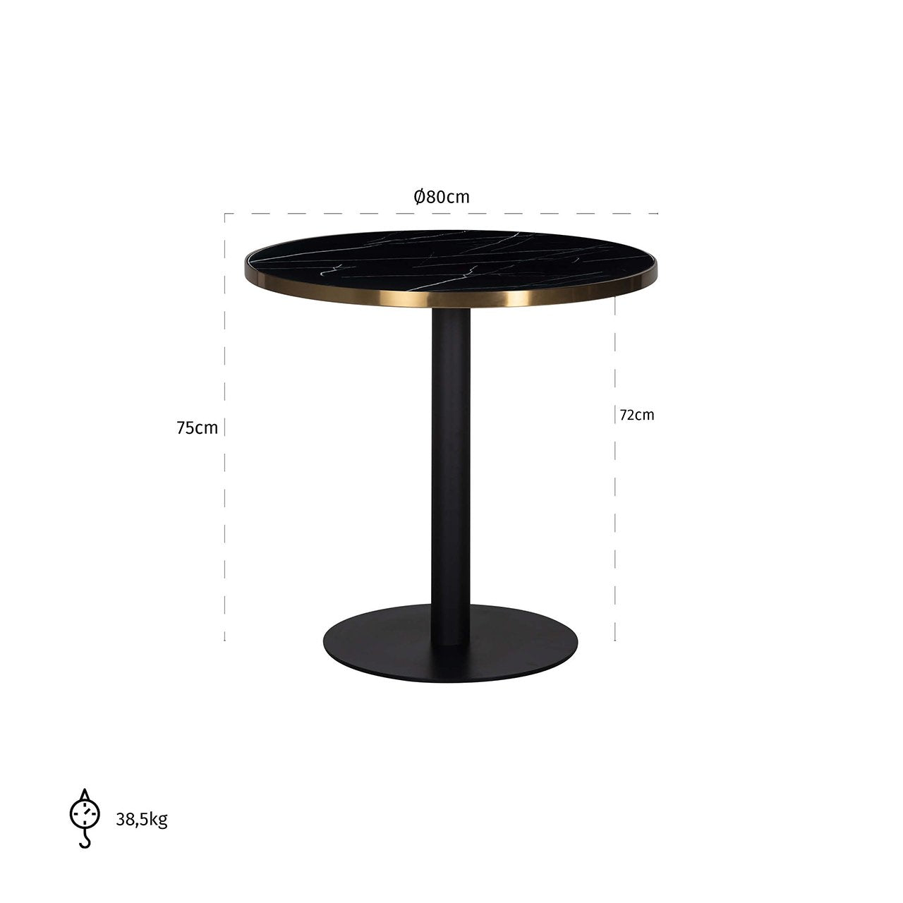 Richmond Interiors Zenza Bistro Dining Table - 80cm