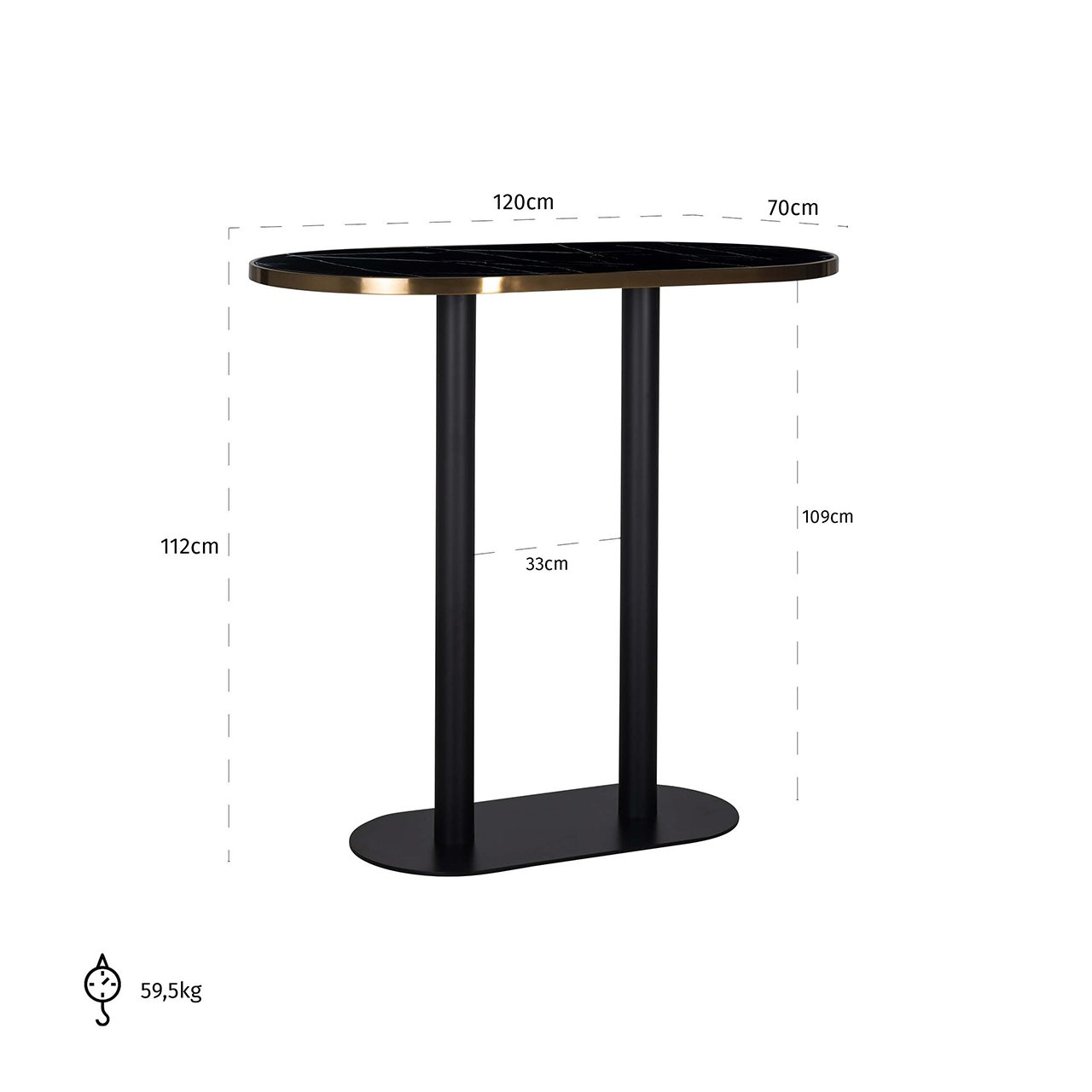 Richmond Interiors Zenza Oval Bar Table