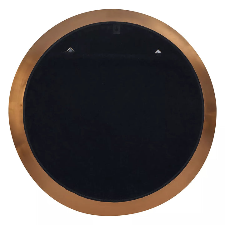 Angled Frame Round Mirror - Burnished Gold