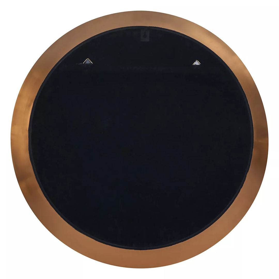 Angled Frame Round Mirror - Burnished Gold
