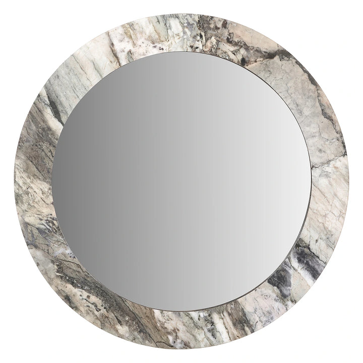 Jade Marble Effect Round Wall Mirror