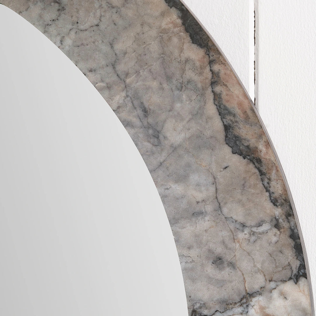 Jade Marble Effect Round Wall Mirror