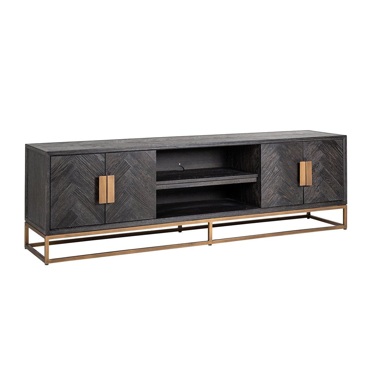 Richmond Blackbone 4 Doors Brushed Gold TV Unit