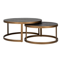 Richmond Set of 2 Blackbone Brushed Gold Round Coffee Table