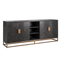 Richmond Blackbone 4 Doors Brushed Gold Sideboard