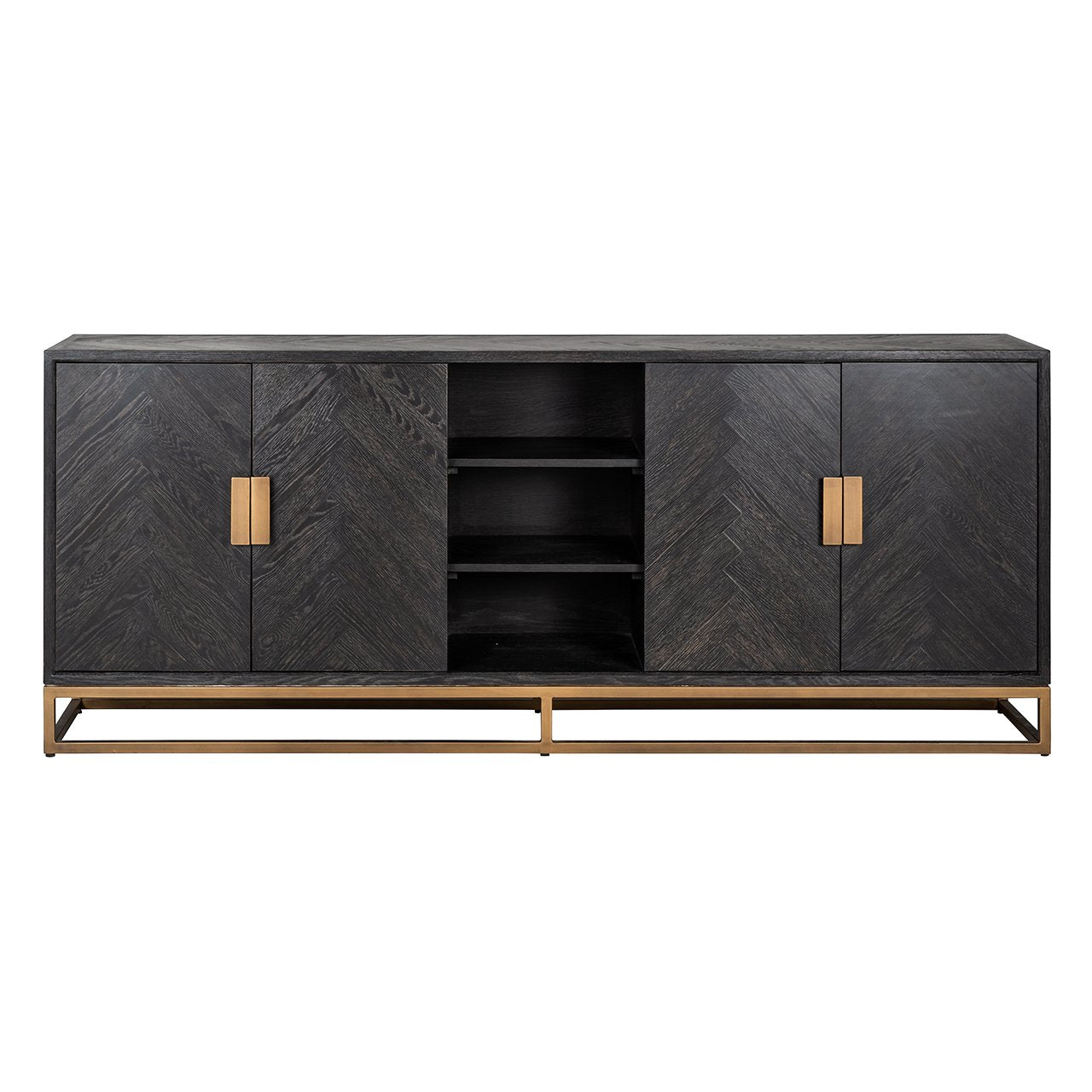 Richmond Blackbone 4 Doors Brushed Gold Sideboard