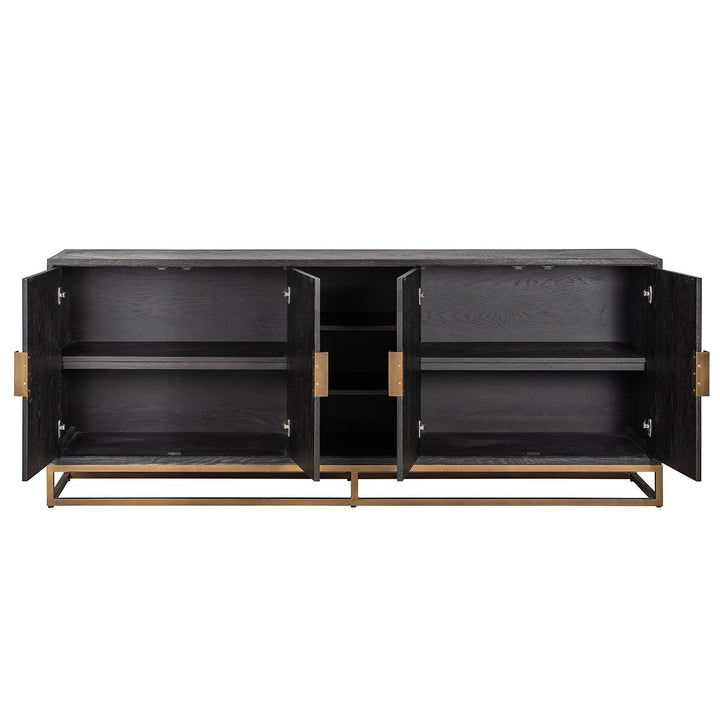 Blackbone 4 Door Sideboard - Brushed Gold Richmond 7
